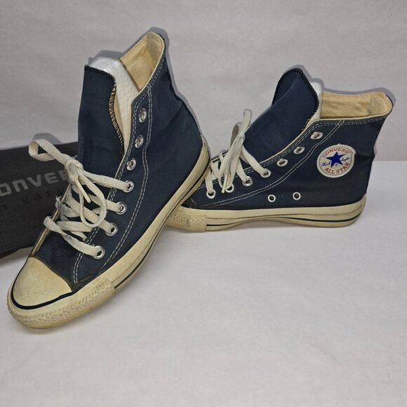 Vtg Converse All Star Chuck Taylor High Top John Varvatos Navy Made In USA 3 1/2 - Picture 2 of 8